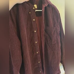 Eddie Bauer mens corduroy button up shirt 100% cotton size medium